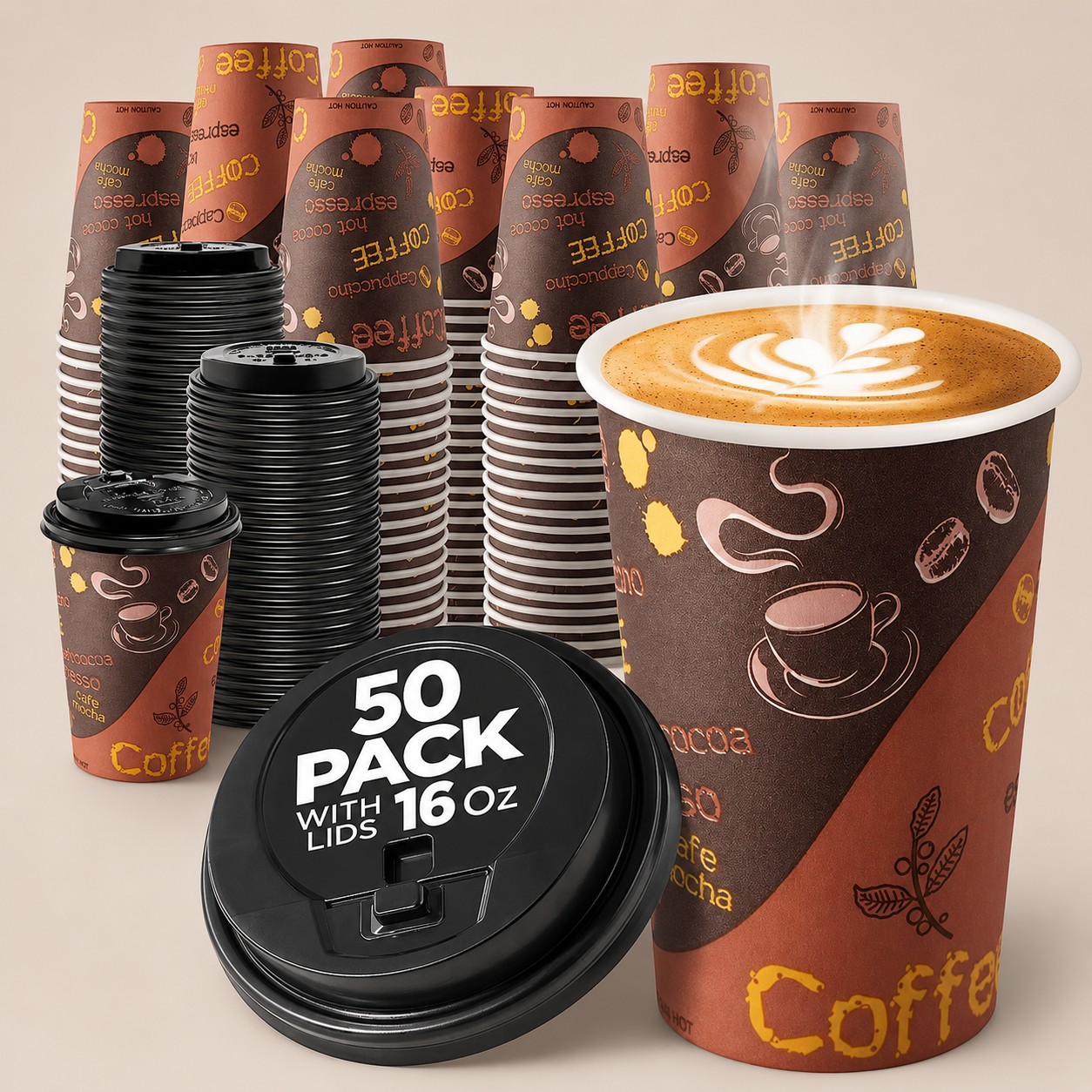Premium 16oz Coffee Cup Sets